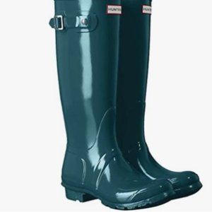 Hunter Shoes | Hunter Rain Boots Green Teal Galvan